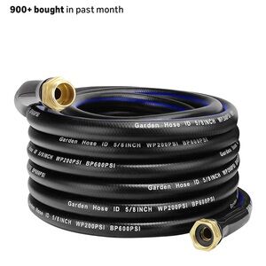 Black Garden Hose with Brass Fittings